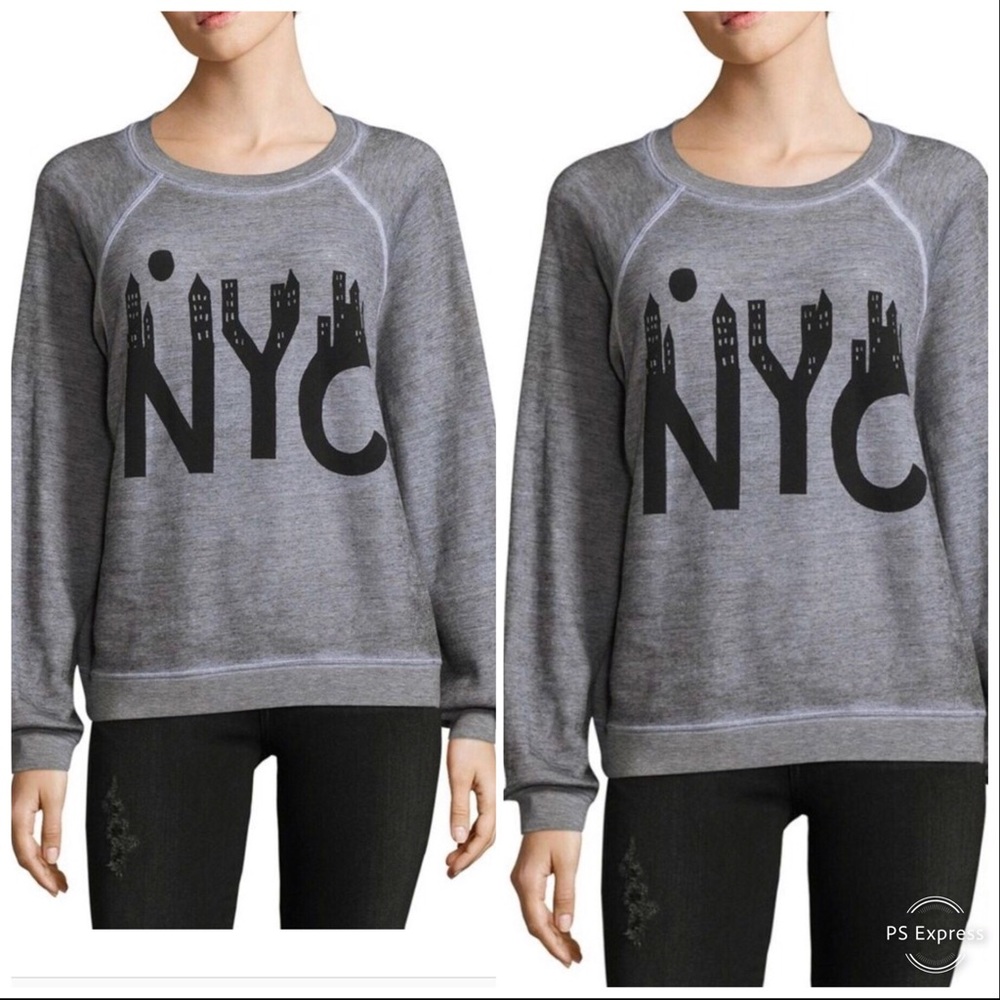 WILDFOX NYC Gray & Black Soft Sweatshirt